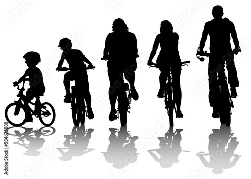 Sport people whit bike on white background