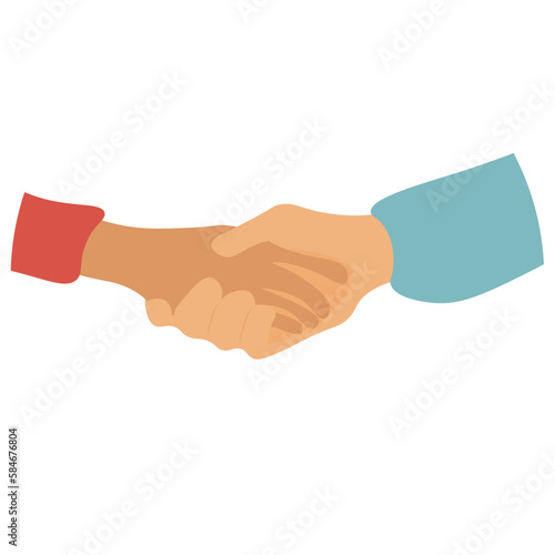 The concept of reconciliation. The couple reconciles and shakes hands. save the relationship. vector illustration.