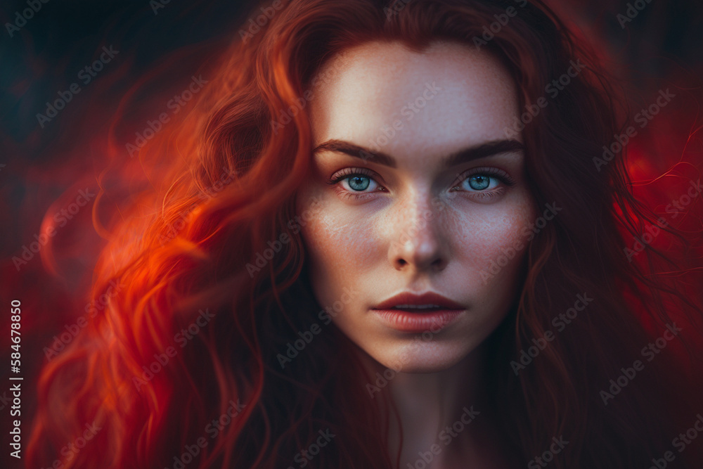 young adult woman, stylistic light, Generative AI young adult woman, stylistic light, Generative AI