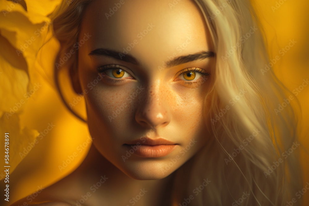 young adult woman, stylistic light, Generative AI young adult woman, stylistic light, Generative AI