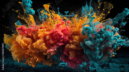 Colorful Frenzy  A Dynamic Explosion of Colors in a 3D Design