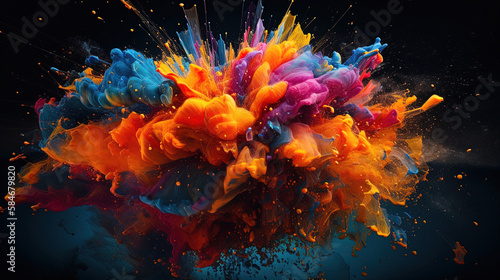 Vivid Dimension: A Dynamic and Colorful Design with 3D Element © IonelV