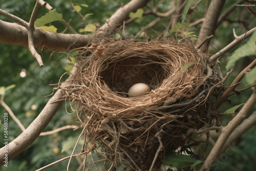 bird nest on a tree generative ai 