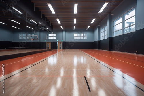 The sports hall is empty. AI Generated © pavlofox