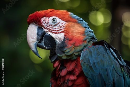 Macaw parrot close-up. AI Generated © pavlofox