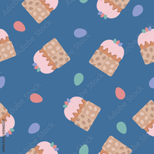 holiday vector easter cake seamless pattern