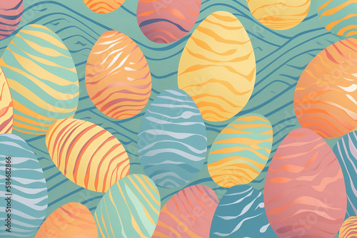 Background pattern with pastel eggs