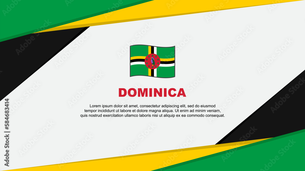Fototapeta premium Dominica Flag Abstract Background Design Template. Dominica Independence Day Banner Cartoon Vector Illustration. Dominica