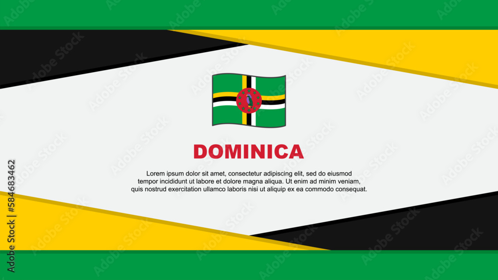 Obraz premium Dominica Flag Abstract Background Design Template. Dominica Independence Day Banner Cartoon Vector Illustration. Dominica Vector