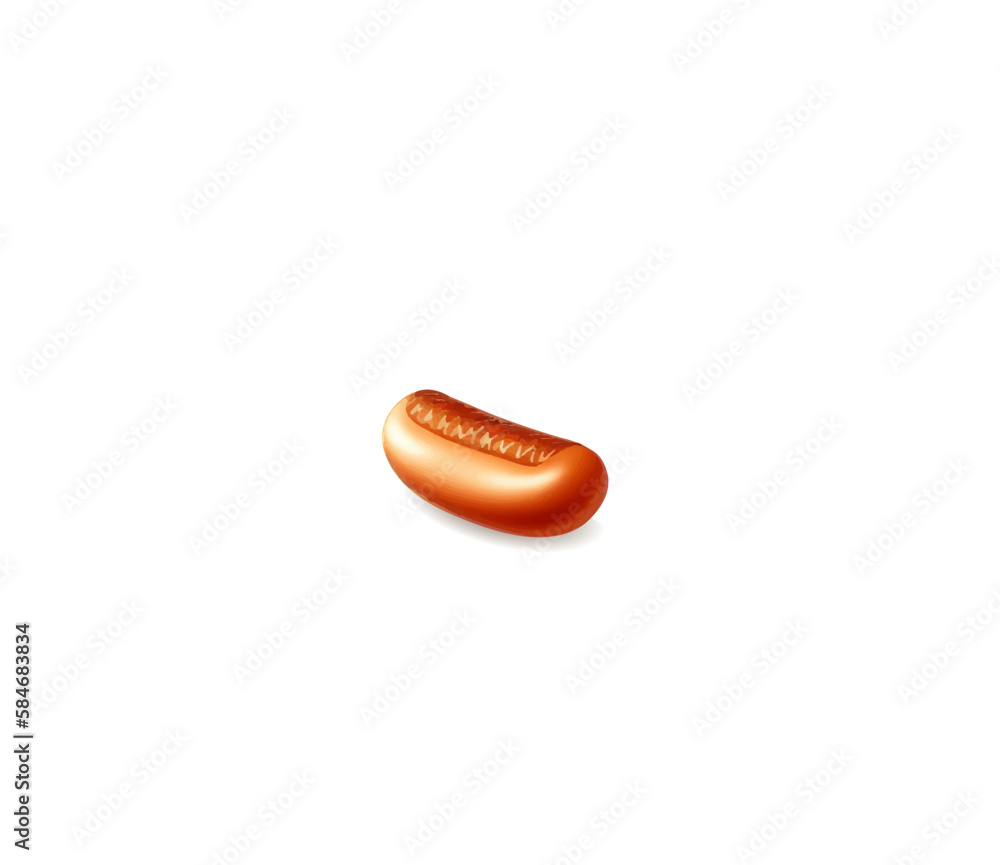 Boiled cartoon hot dog sausages on a white background. Vector illustration Boiled cartoon hot dog sausages on a white background. Vector illustration
