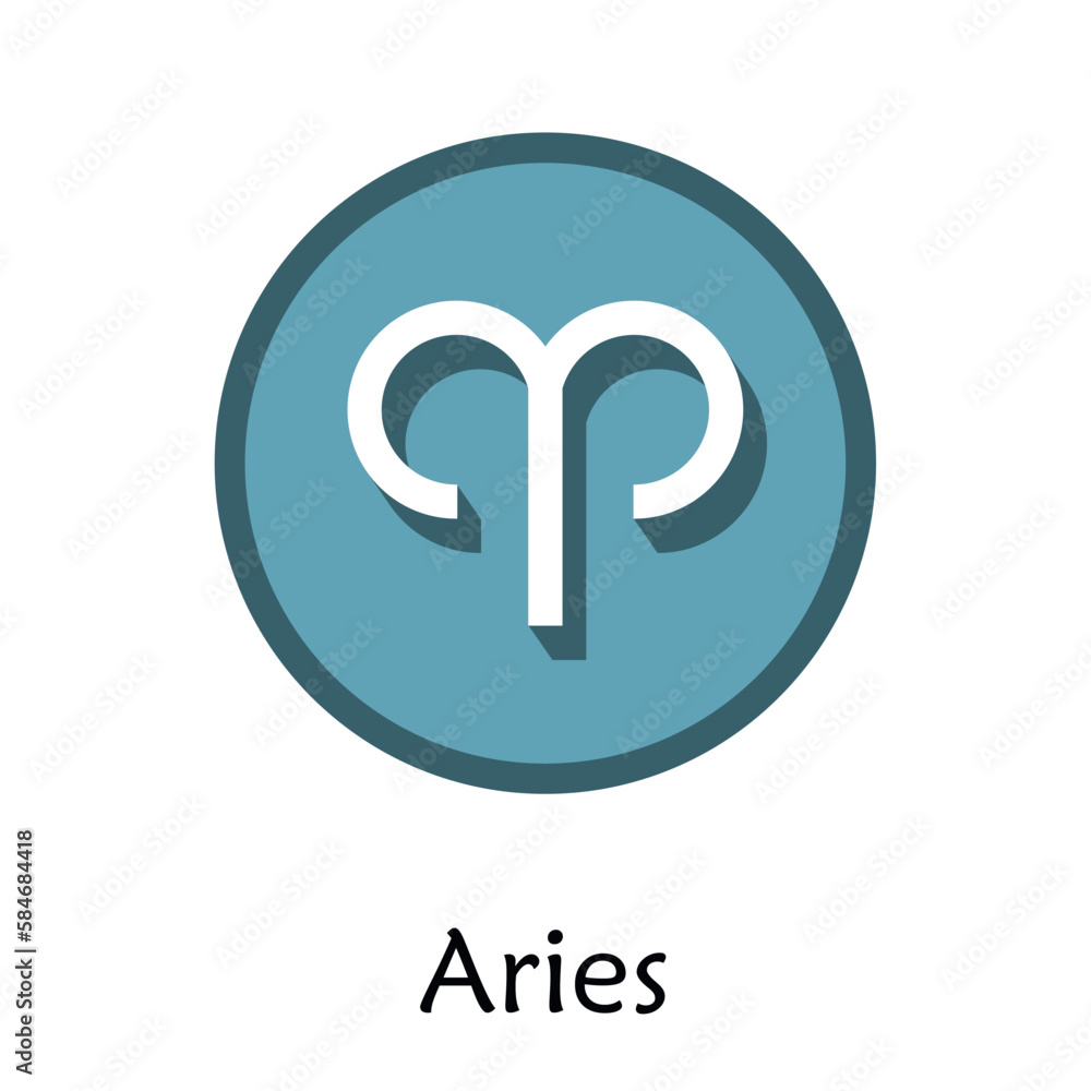 Aries zodiac sign symbole on white background horoscope astrology ...
