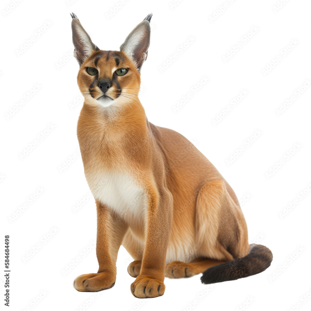 caracal isolate on background caracal isolate on background