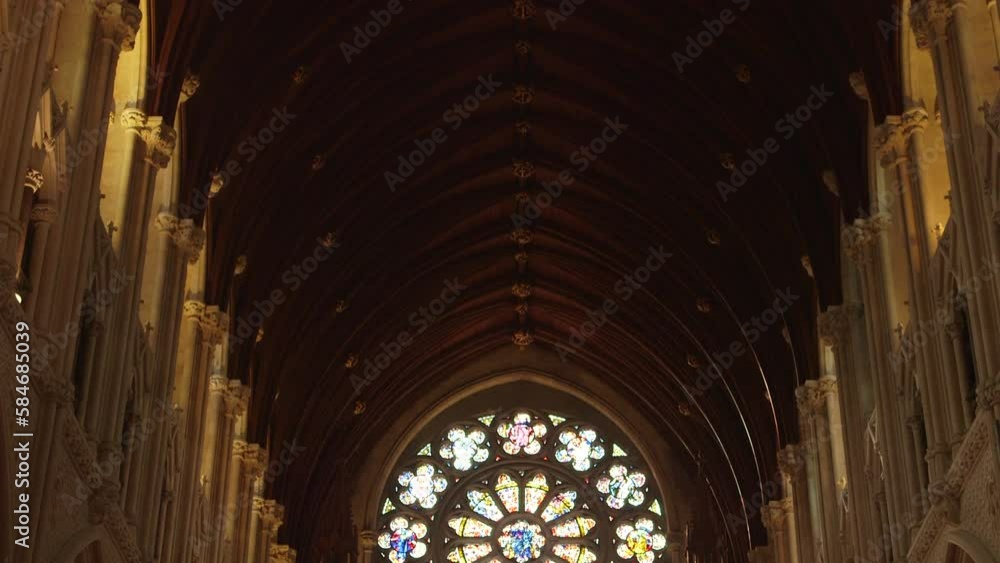Cathedral and stained glass window Cathedral and stained glass window