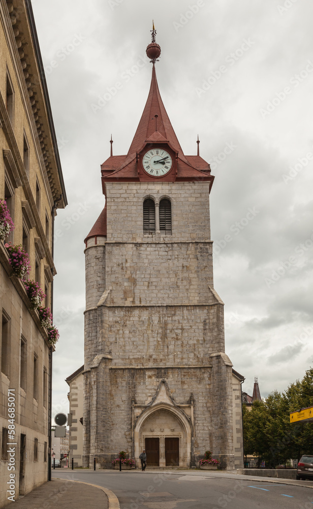 Old roman church in the city of Le Locle in the swiss Jura.
