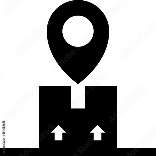 Tracking Package Box Glyph Icon
