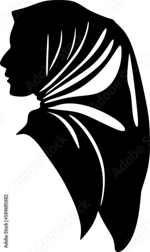  Vector Silhouette Image of Muslim Woman with Hijab, Arab Woman. For Logo Template Icon Hijab Store Muslim Store etc. graphic illustration photo