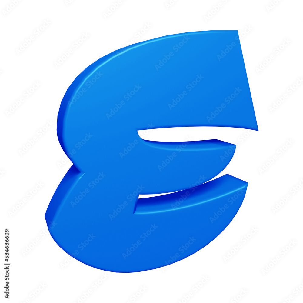 Blue alphabet letter e in 3d rendering for education concept
Blue alphabet letter e in 3d rendering for education concept