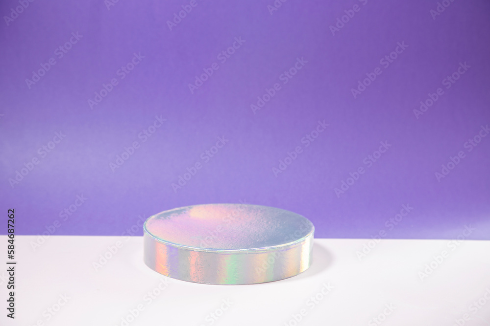 hologram podium on soft pink and purple background for beauty cosmetic health products, isolated hologram podium on soft pink and purple background for beauty cosmetic health products, isolated