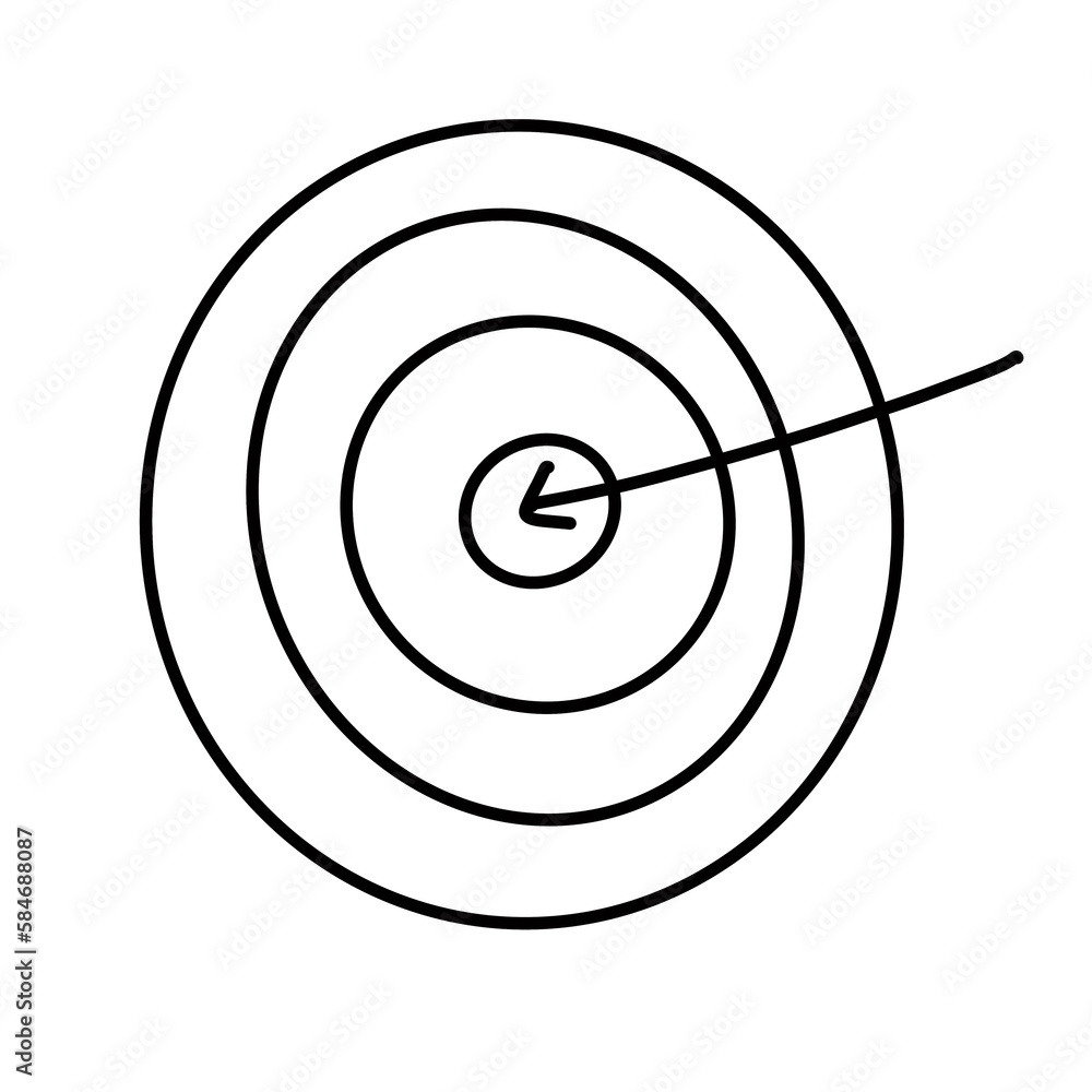 target with arrow marketing business sale hand drawn organic line target with arrow marketing business sale hand drawn organic line