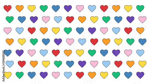 Heart Background. Heart Pattern Vector Background. Colorful Hearts Background, Wallpaper, Pattern or Backdrop. Vector Illustration