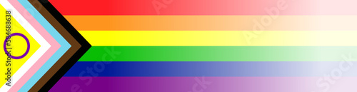 LGBTQ Pride Flag Banner Vector. Wide Banner Flag Background for LGBT, LGBTQ or LGBTQIA+ Pride.