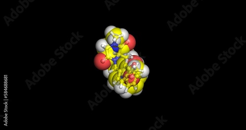 Tadalafil or Adcirca, Alyq, Cialis, Entadfi, Tadliq, erectile dysfunction drug 3D molecule 4K spinning photo
