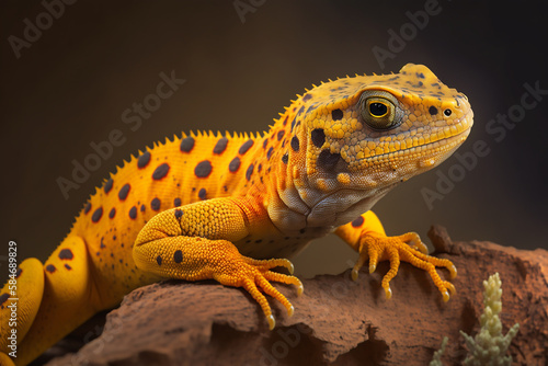 A yellow spotted lizard with generative AI technology