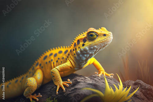 A yellow spotted lizard with generative AI technology