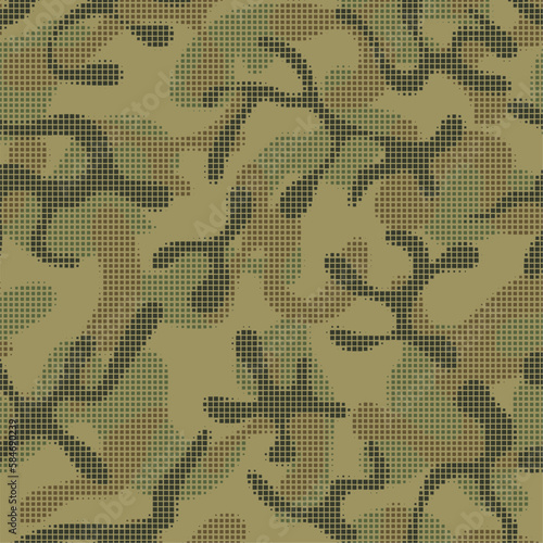 Pixelate Military Camo For Army Seamless Pattern