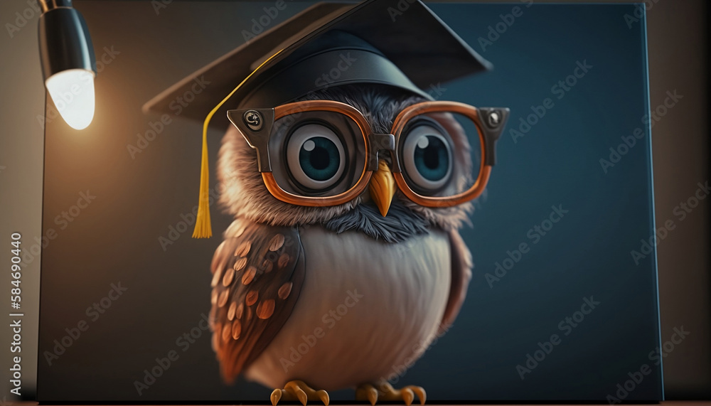 Cartoon Owl Teacher