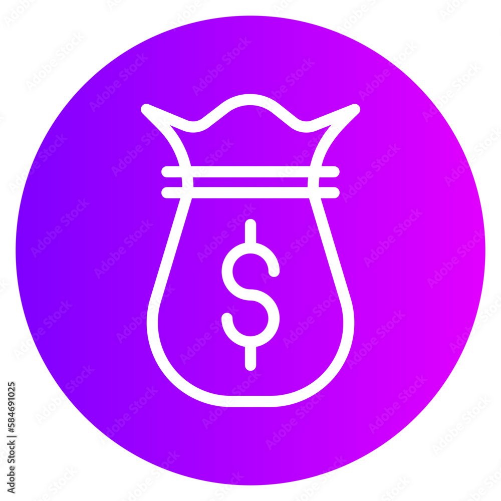 money bag gradient icon