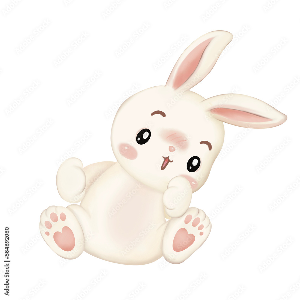 Cute white rabbit isolation,Rabbit Easter. Cute white rabbit isolation,Rabbit Easter.