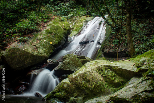 Beautiful view of Kipungit Waterfall near Poring Hot Spring and Nature Reserve, Sabah, Malaysia