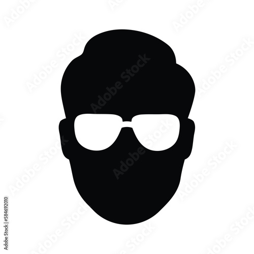 head with glasses icon or avatar, vector illustration 