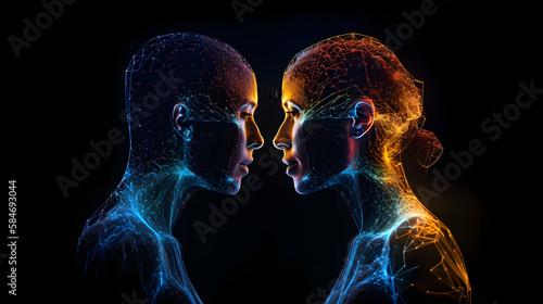 cosmic energy between people, neural links, generative ai