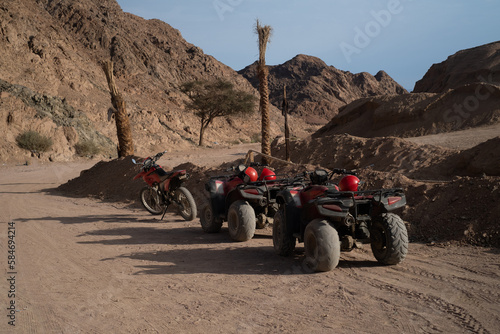safari in the desert of Sharm-Hurghada, Egypt. Extreme travel sport concept.