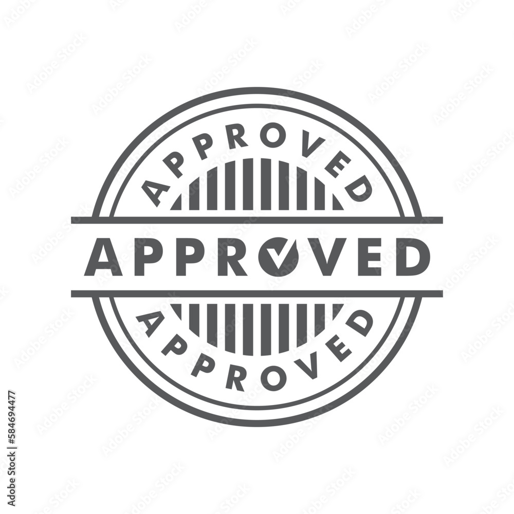 Approved stamp badge rubber icon vector design