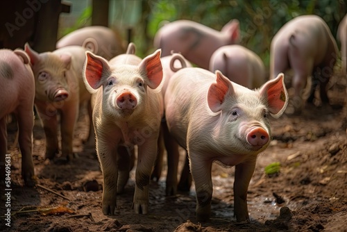Chinese farms were photographed with piglets. Generative AI