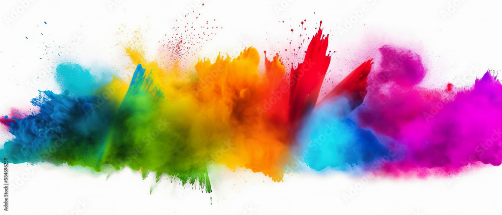 Fototapeta premium Colorful rainbow holi paint color powder explosion