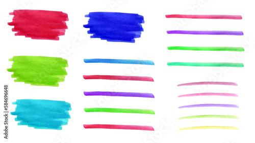 Watercolor elements in the form of stains, textures, brushes. Vector