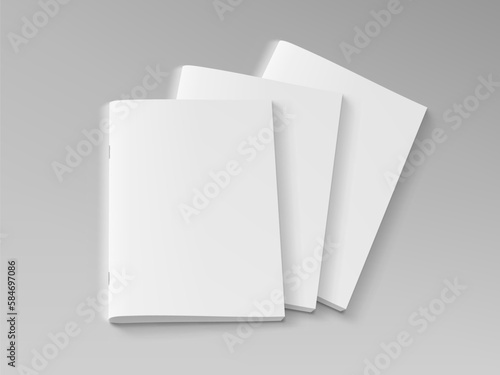 Magazine Or Brochure With Blank Cover On White