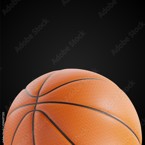 Basketball on black background. EPS10 vector