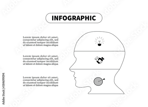 The business design presents an infographic outline with three-step. Timeline planning vector template 3 options. Creative concept workflow layout, diagram, business step options, banner, and website.