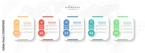 Infographic design template. timeline with icons and 5 options or steps. Can be used for process, presentations, layout, banner, web design vector illustration. 