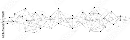 Abstract polygon data network connect lines and dots background template.	