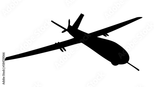 Silhouette Of Military Drone With Rockets Missiles