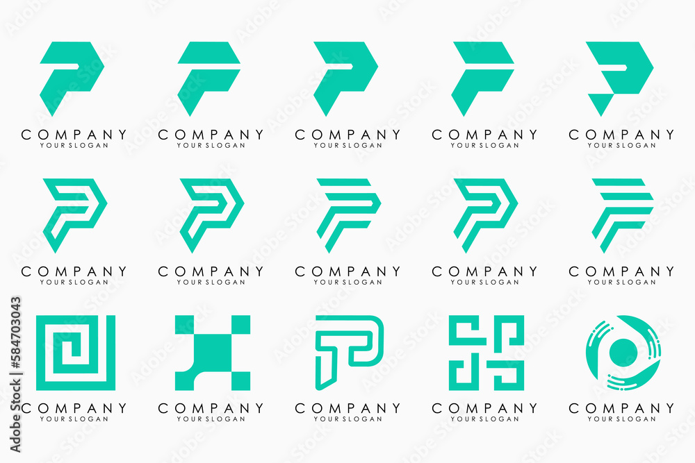 Set of letters P logo design. modern creative monogram icon design inspiration. Set of letters P logo design. modern creative monogram icon design inspiration.