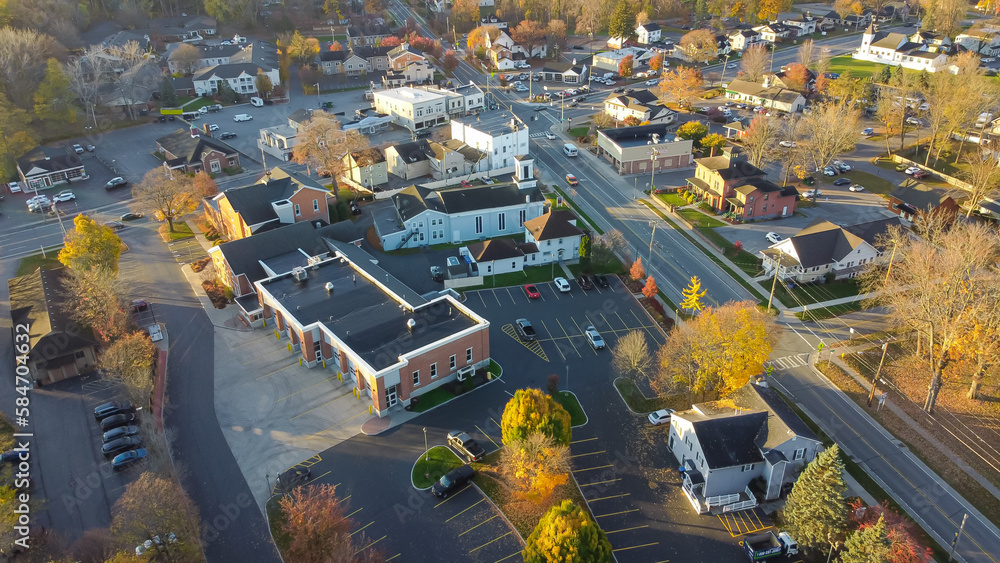 Penfield Road and Five Mile Line Street intersection in downtown