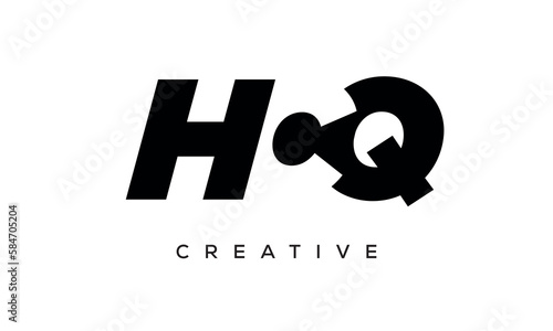 HCQ letters negative space logo design. creative typography monogram vector	 photo