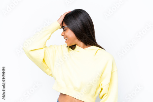 Young African american woman isolated on white background has realized something and intending the solution